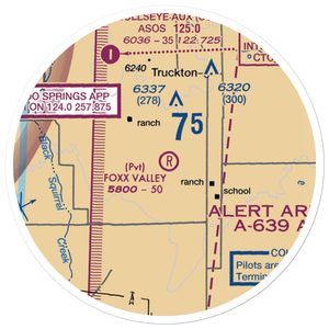 Foxx Valley Airport (0CD2) VFR Sectional Sticker (20 mile)