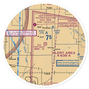 Foxx Valley Airport (0CD2) VFR Sectional Sticker (30 mile)
