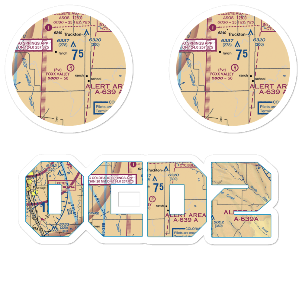 Foxx Valley Airport (0CD2) VFR Sectional Sticker Pack 