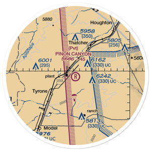 Pinon Canyon Airport (0CD5) VFR Sectional Sticker (20 mile)