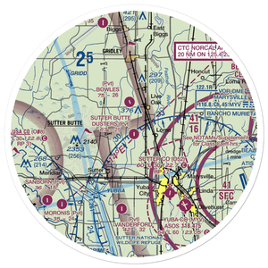 Sutter Butte Dusters Airport (0CN2) VFR Sectional Sticker (30 mile)