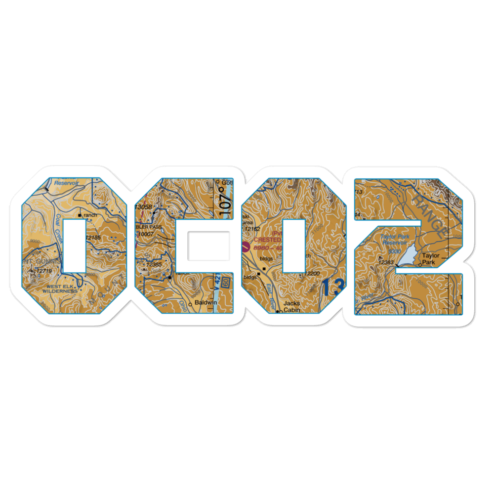 Crested Butte Airpark (0CO2) VFR Sectional Sticker 