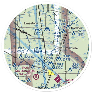 Ott's Landing Airport (0FA1) VFR Sectional Sticker (20 mile)