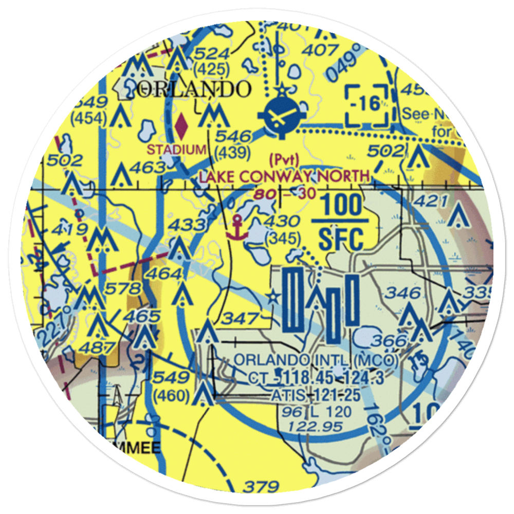 Lake Conway South Seaplane Base (0FL5) VFR Sectional Sticker (20 mile) 