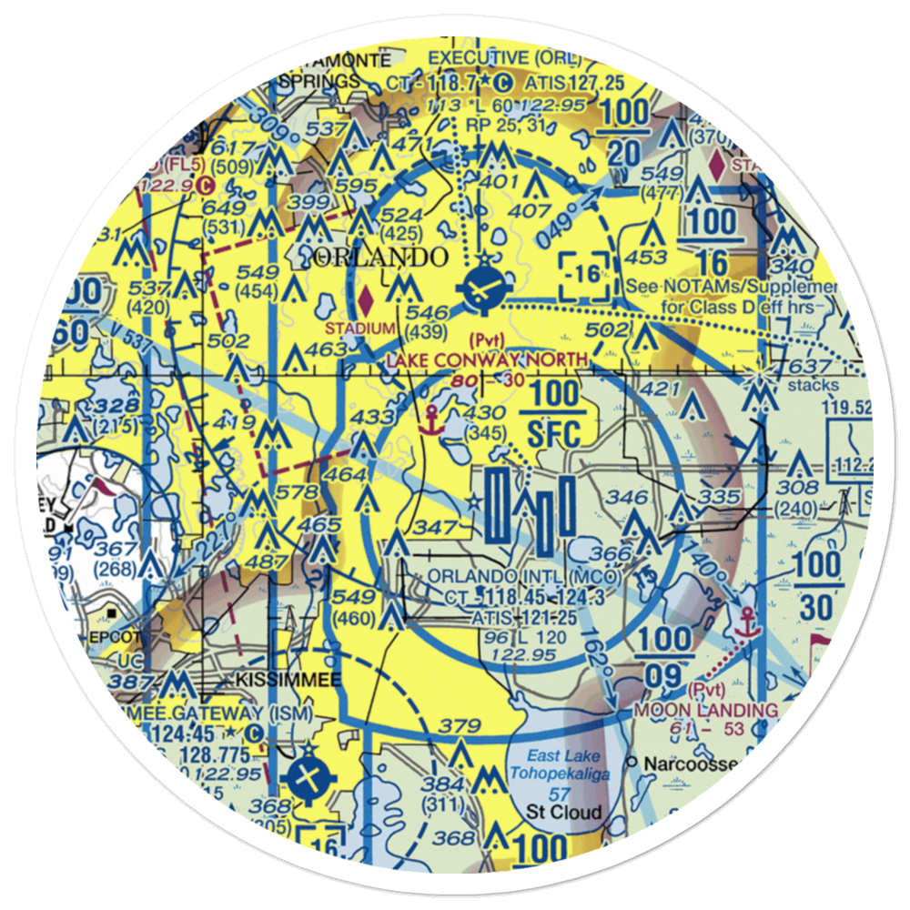 Lake Conway South Seaplane Base (0FL5) VFR Sectional Sticker (30 mile) 