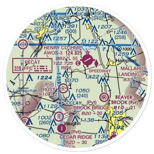 Halls Flying Ranch Airport (0GA0) VFR Sectional Sticker (20 mile)