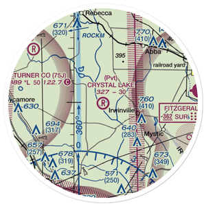 Crystal Lake Airpark (0GE1) VFR Sectional Sticker (20 mile)