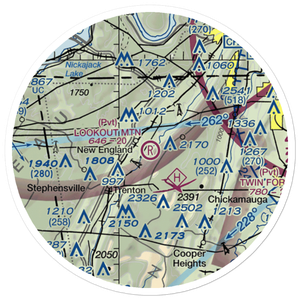 Lookout Mountain Airport (0GE3) VFR Sectional Sticker (20 mile)