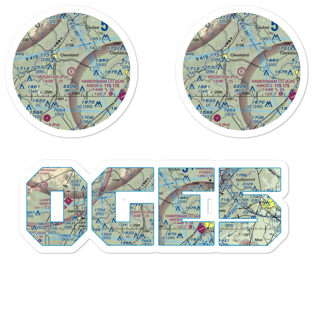 Mountain Airpark (0GE5) VFR Sectional Sticker Pack 