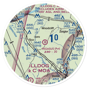 Pegasus Ranch Airport (0GE9) VFR Sectional Sticker (20 mile)