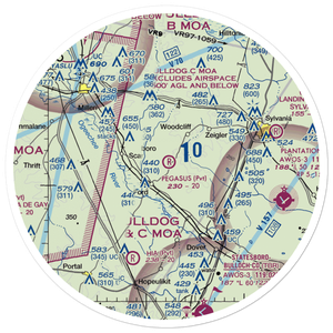 Pegasus Ranch Airport (0GE9) VFR Sectional Sticker (30 mile)