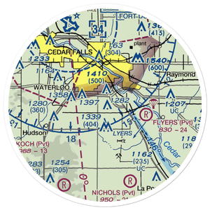 Hawkeye Airport (0IA3) VFR Sectional Sticker (20 mile)