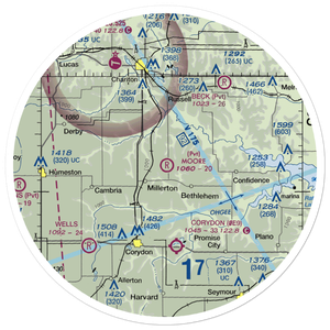 Moore Private Airport (0IA5) VFR Sectional Sticker (30 mile)