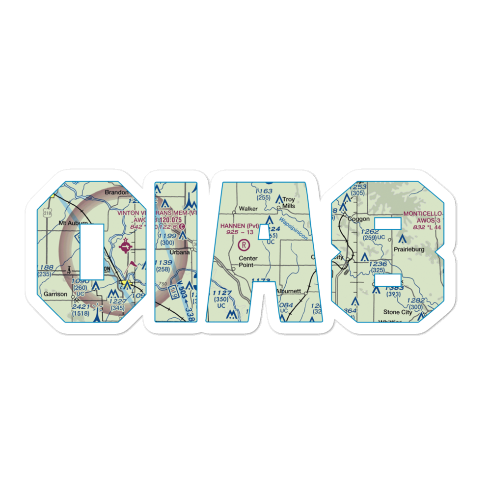 Hannen Airport (0IA8) VFR Sectional Sticker 