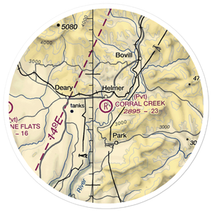 Corral Creek Airport (0ID9) VFR Sectional Sticker (20 mile)