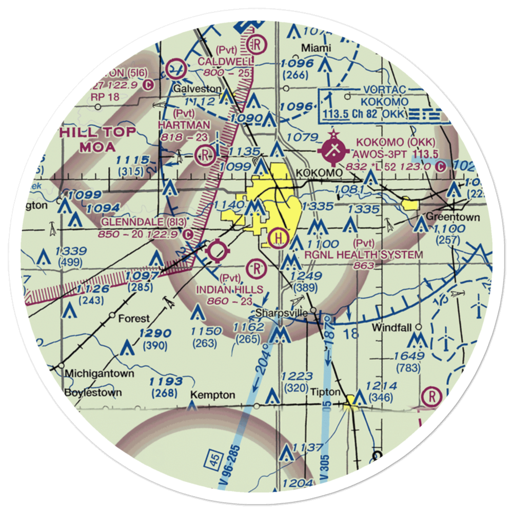 Unsicker Airport (0II1) VFR Sectional Sticker (30 mile) 