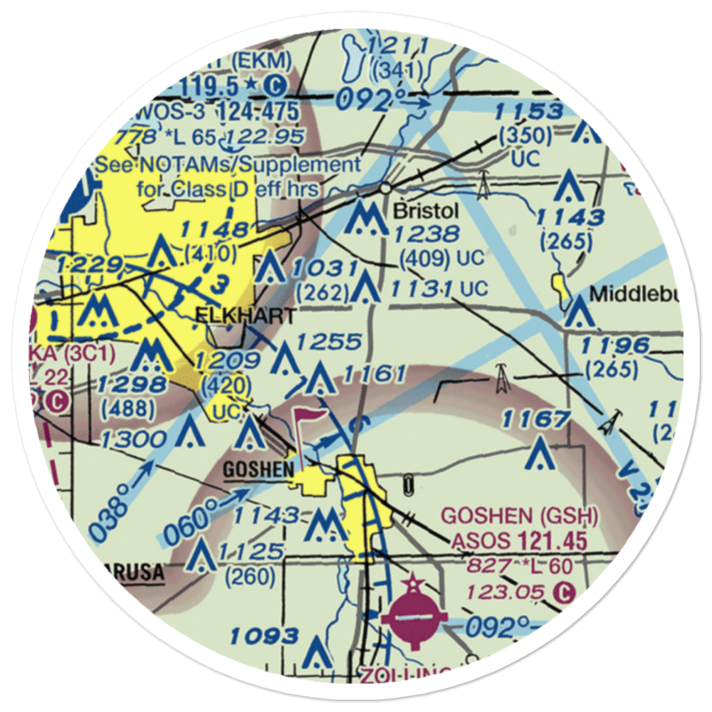 Kropf Airport (0II6) VFR Sectional Sticker (20 mile) 