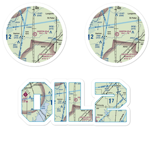 Griffin Airport (0IL2) VFR Sectional Sticker Pack