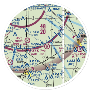 The Lazy K Airport (0IN2) VFR Sectional Sticker (20 mile)