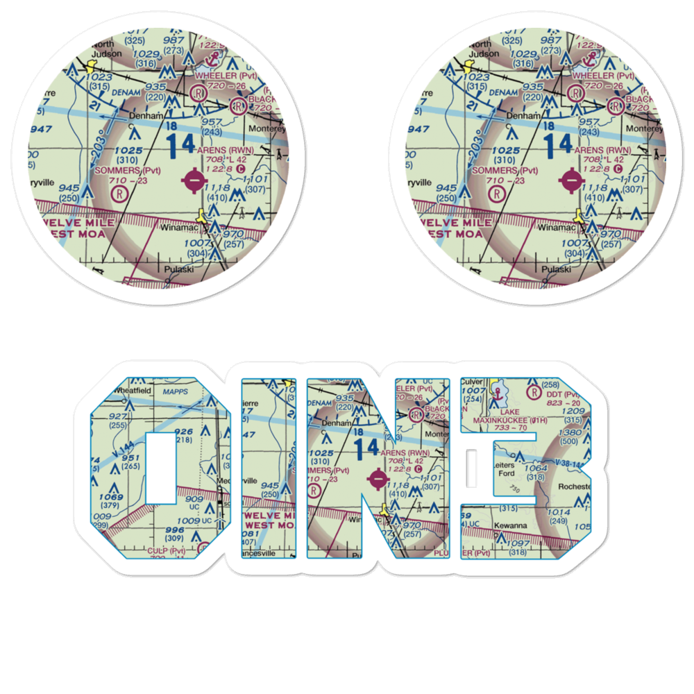 Graves Landing Strip (0IN3) VFR Sectional Sticker Pack 