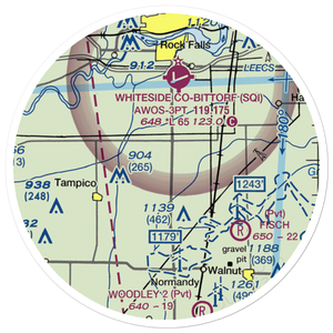 Cady Aerial RLA Restricted Landing Area (0IS3) VFR Sectional Sticker (20 mile)