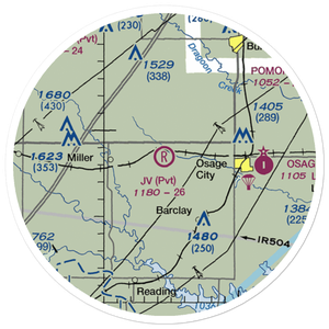 J V Ranch Airport (0KS0) VFR Sectional Sticker (20 mile)