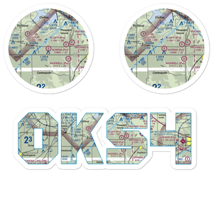 Norris Airport (0KS4) VFR Sectional Sticker Pack