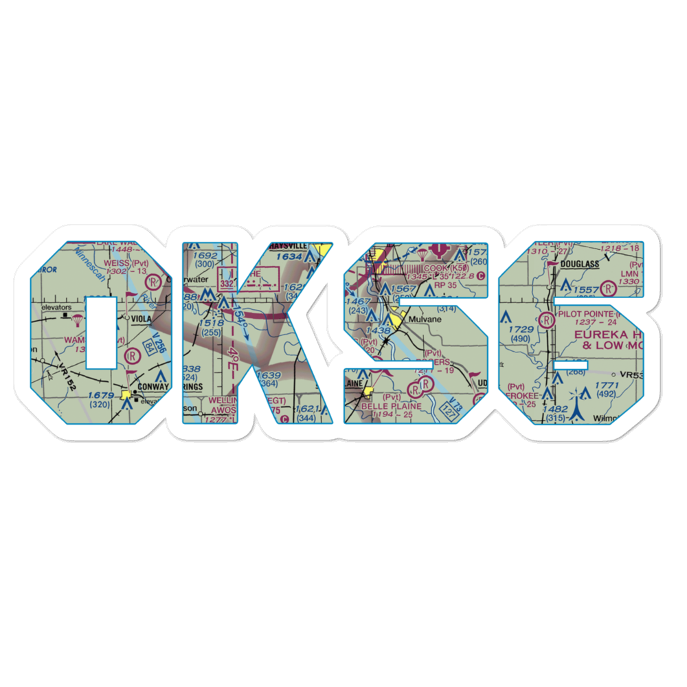 Kendrigan Airport (0KS6) VFR Sectional Sticker 