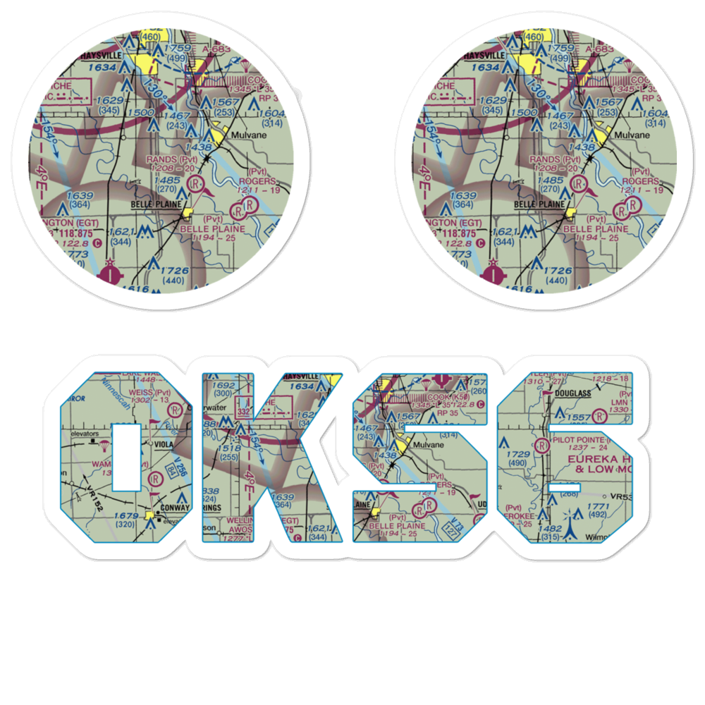 Kendrigan Airport (0KS6) VFR Sectional Sticker Pack 