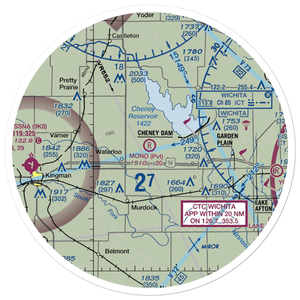 Mono Aircraft Airport (0KS7) VFR Sectional Sticker (30 mile)