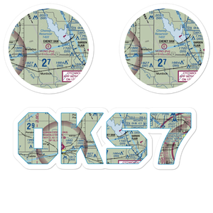 Mono Aircraft Airport (0KS7) VFR Sectional Sticker Pack