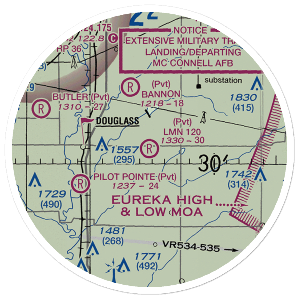 Lmn 120 Airport (0KS9) VFR Sectional Sticker (20 mile) 