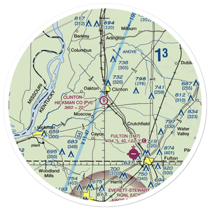 Clinton-Hickman County Airport (0KY7) VFR Sectional Sticker (30 mile)