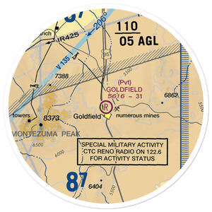 Goldfield Airport (NV50) VFR Sectional Sticker (20 mile)