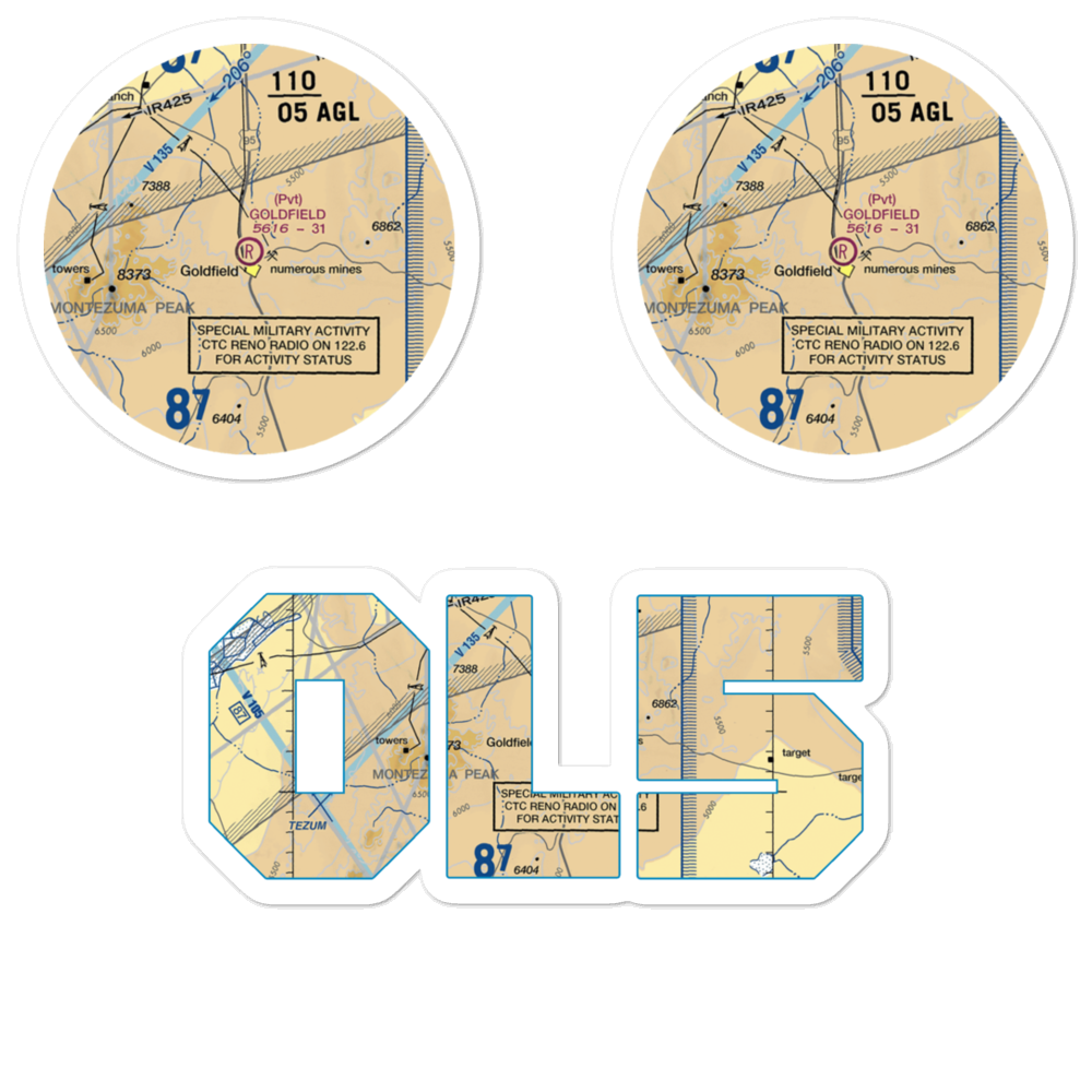 Goldfield Airport (NV50) VFR Sectional Sticker Pack 
