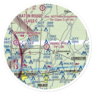 Rebel Field (0LA9) VFR Sectional Sticker (20 mile)