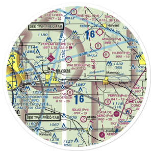 Kaufield Airport (0LL0) VFR Sectional Sticker (30 mile)