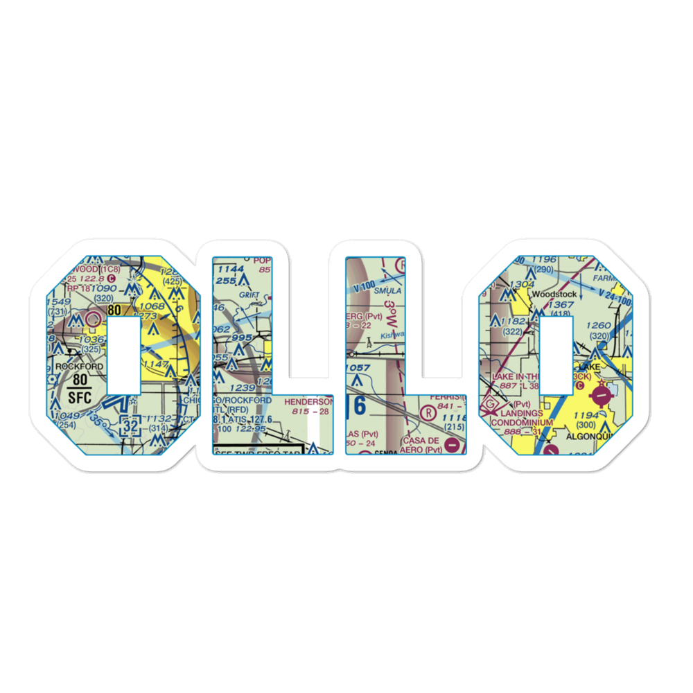 Kaufield Airport (0LL0) VFR Sectional Sticker 