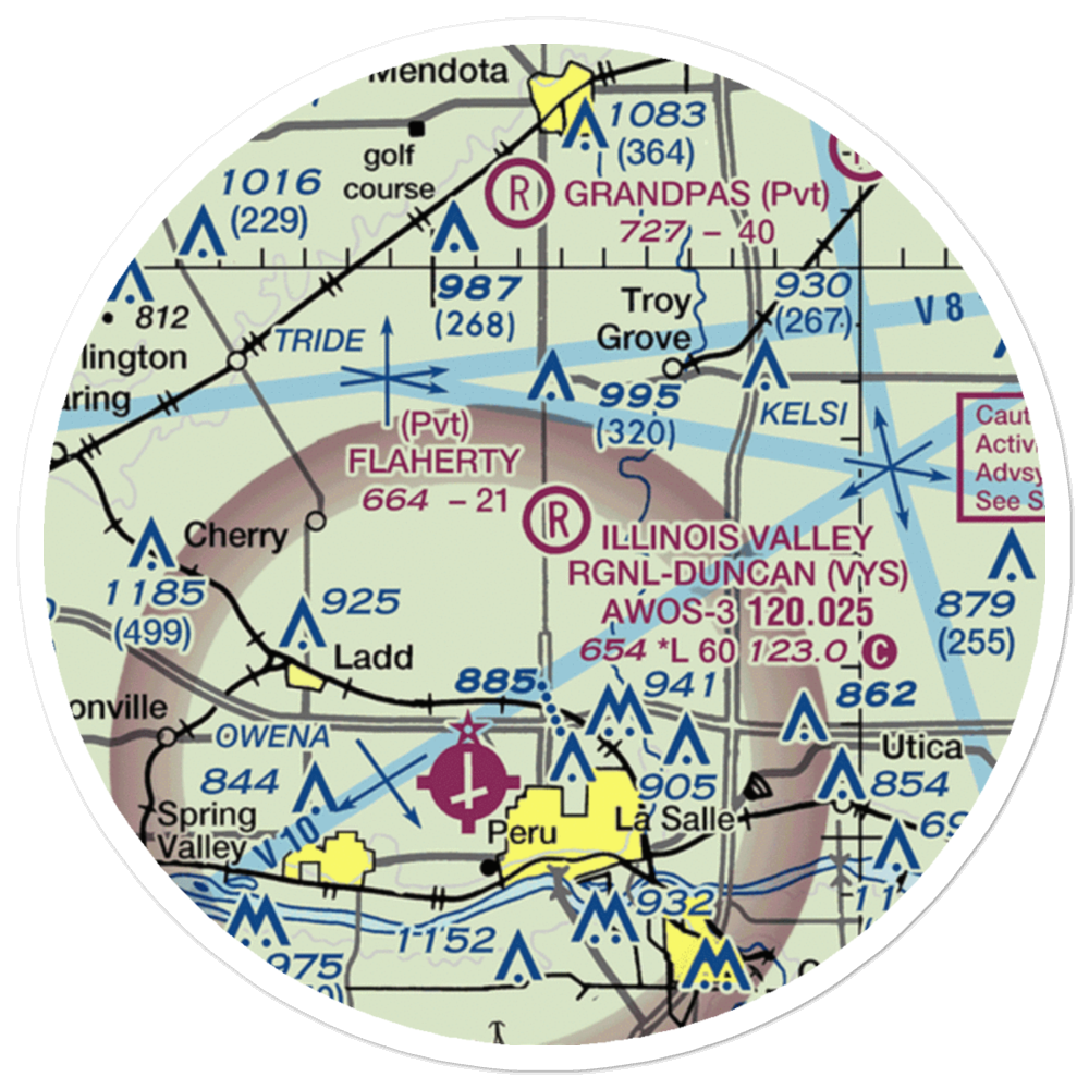 Flaherty Field (0LL4) VFR Sectional Sticker (20 mile) 