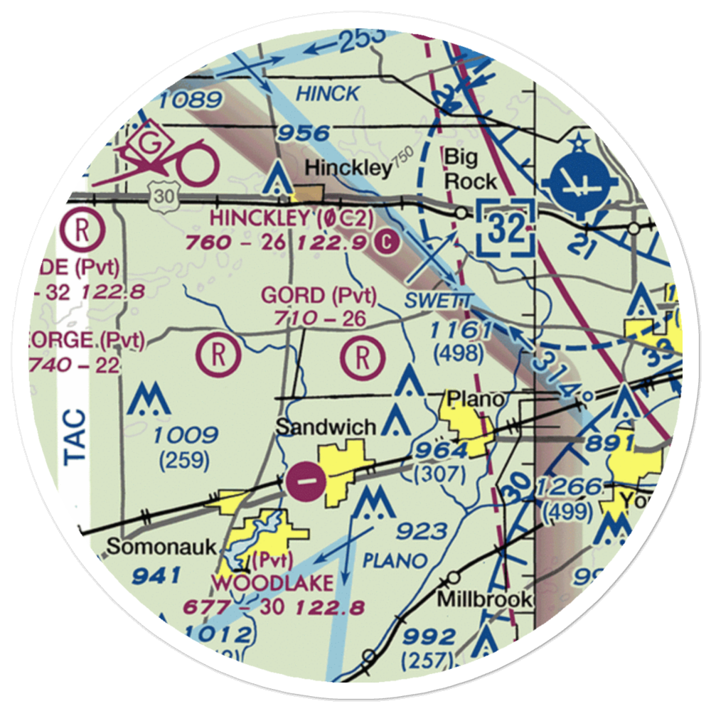 Gord Airport (0LL6) VFR Sectional Sticker (20 mile) 
