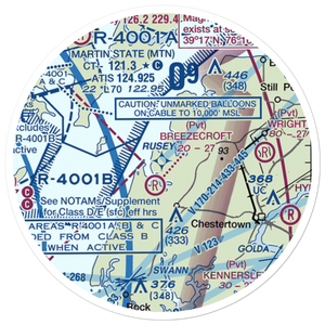 Pond View Private Airport (0MD4) VFR Sectional Sticker (20 mile)