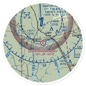 Lesterson-Dempsey Airstrip (0MI4) VFR Sectional Sticker (20 mile)