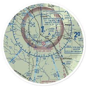 Lesterson-Dempsey Airstrip (0MI4) VFR Sectional Sticker (30 mile)