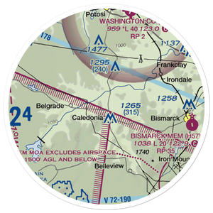 Short-N-Ruff Airport (0MO2) VFR Sectional Sticker (20 mile)