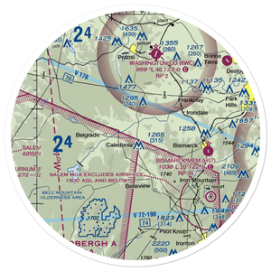 Short-N-Ruff Airport (0MO2) VFR Sectional Sticker (30 mile)