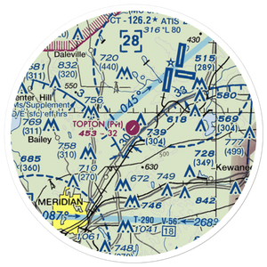 Topton Air Estates Airport (0MS0) VFR Sectional Sticker (20 mile)