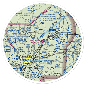 Topton Air Estates Airport (0MS0) VFR Sectional Sticker (30 mile)