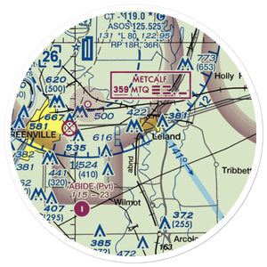 Lewis Air Service Airport (0MS5) VFR Sectional Sticker (20 mile)