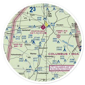 Shenandoah Valley Farms Airport (0MS9) VFR Sectional Sticker (30 mile)