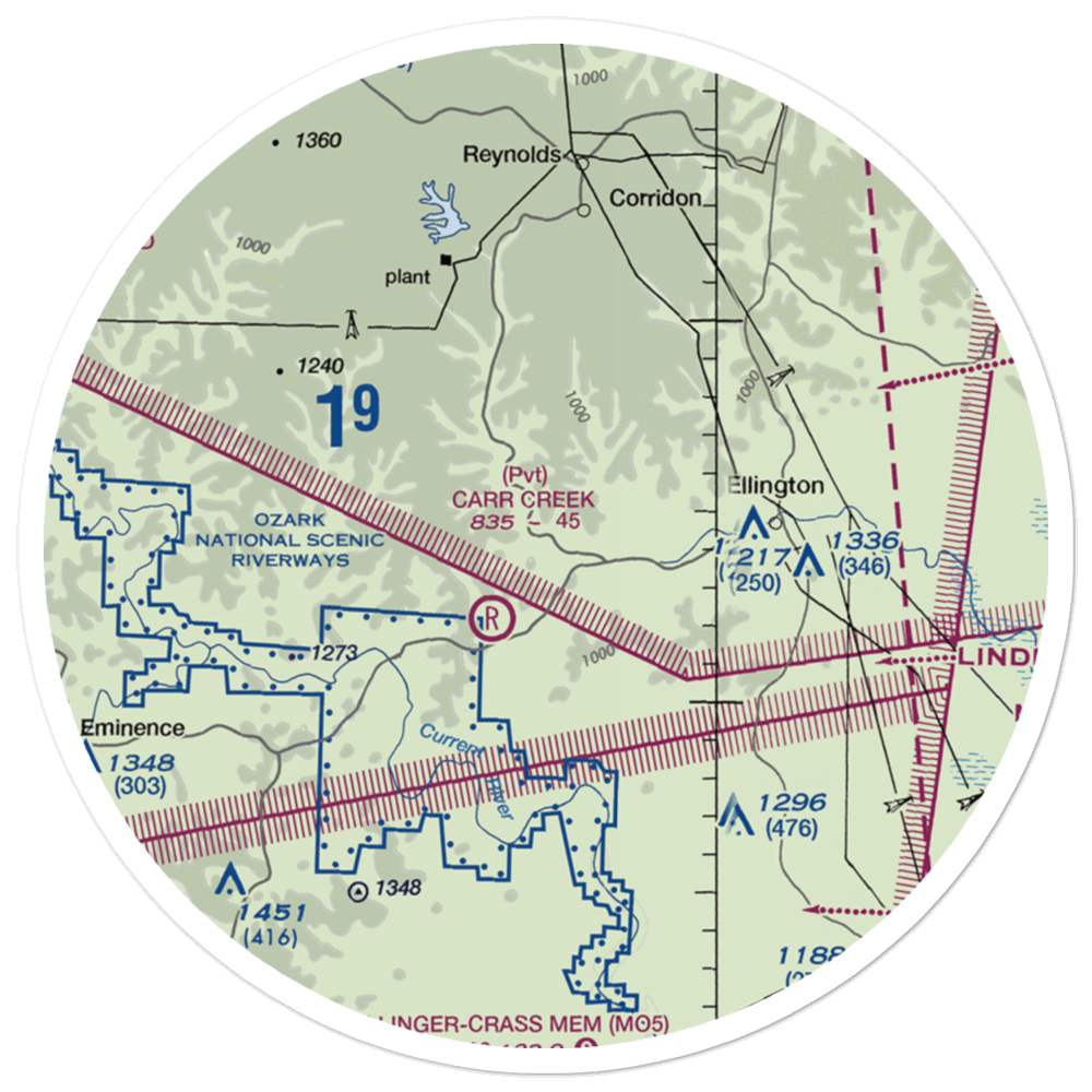 Eagle Field (0MU0) VFR Sectional Sticker (30 mile) 
